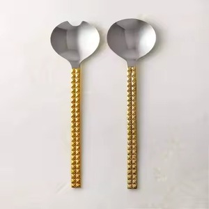 High End Tableware Stainless Steel <b>Salad</b> Server Set Elegant Serving Utensils - Product Image 1