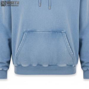 Luxury Streetwear Plain Unisex Best Quality Hoodie 100% <b>Cotton</b> French Terry Baggy Pullover Heavyweight <b>Raw</b> Hem Hoodie - Product Image 6