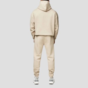 Sudadera con capucha y pantalones de chándal de corte regular unisex, conjunto de chándal informal para correr de 2 piezas para hombre, conjunto de chándal de invierno - Product Image 3