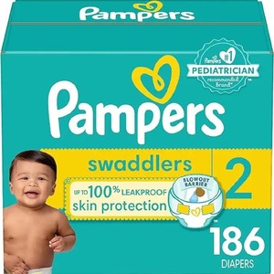 Couches Pampers Swaddlers-Taille 2, un mois d'approvisionnement (186 pièces), couches jetables ultra douces pour bébé - Product Image 6