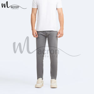 Jeans droits slim respirants à taille mi-haute, coupe ajustée, extensible, durable, classique pour un usage quotidien, prix de gros, sur mesure - Product Image 2