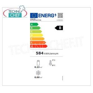 Réfrigérateur électrique Technochef à 1 porte en acier inoxydable, capacité 130 L, température réglable Modèle statique +2/+8°C G-ER200G Classe B pour boissons - Product Image 2