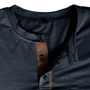 2025 New Arrival Customized <b>Men's</b> Plus Size <b>Henley</b> <b>Shirts</b> 100% Cotton Lightweight and Breathable for Indoor and Outdoor Use - Product Image 2
