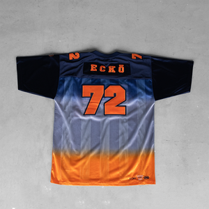 Venta al por mayor de diseño personalizado totalmente sublimación impresa de gran tamaño Crop fútbol americano Retro malla Jersey corto 100% poliéster - Product Image 2