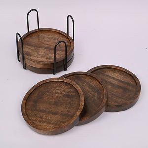 Posavasos de Madera de Diseño Clásico con Soporte, Juego de Posavasos Redondos de Primera Calidad para Proveedor Mayorista de la India - Product Image 3