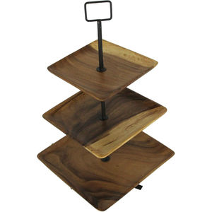 Made of Solid Wood <b>Cake</b> <b>Stand</b> With Iron <b>Stand</b> 3 Tiers <b>Wooden</b> <b>Cake</b> Holder Cupcake Sweet Snacks Serving <b>Stand</b> in Affordable Price - Product Image 2