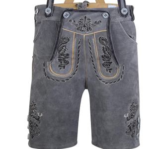 Shorts en cuir brodés de haute qualité Oktobarfest pour femmes et hommes, style bavarois Trachten, avec boutons décoratifs sur le devant, respirants et coupe-vent - Product Image 6