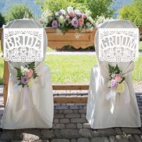 Décorations de mariage mexicaines, Papel Picado blanc, Panneaux de chaise pour les mariés, Décoration de chaise de mariage blanche pour la fête nuptiale mexicaine