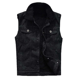Gilet en jean respirant pour homme, style motard, en coton, vente en gros OEM, vêtement d'extérieur d'hiver, mode streetwear, haute qualité, personnalisable - Product Image 5