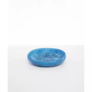 Décoration d'intérieur Bol de service en résine de forme ronde de couleur bleu ciel par Crescent Crafts - Product Image 4