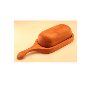 Boîte à beurre en bois Couvercle en bois Boîte de rangement Plat à beurre en céramique Ustensiles de cuisine Utilisation au prix le plus bas - Product Image 4