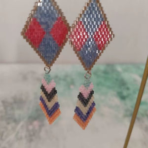 Pendientes de Moda Hechos a Mano con Cuentas de Semillas de Ganchillo, Joyería Artificial Multicolor para Mujer - Product Image 1