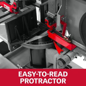 Sierra de cinta portátil de doble ingleteo de 10 pulgadas, grado industrial, 1 HP, 115/230V, 1 fase, fuente de alimentación eléctrica/a batería para cortar metal y madera - Product Image 3