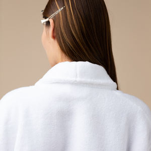 2025 nuevo estilo venta directa de fábrica 100% algodón Terry mujeres Albornoz cuello personalizado Unisex bordado Combo batas de baño - Product Image 4