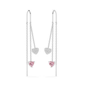 NOVAMART Fine 925 Sterling Silver Heart <b>Threader</b> Drop <b>Earrings</b> Wholesale Export - Product Image 1