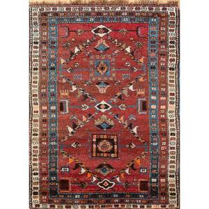 Alfombras de Lana Anudadas a Mano Nuray, Diseño Abstracto de Medallón Rojo Naranja, Patrones Rectangulares para Sala de Estar, Pasillo, Entrada - Pae-4501 9x12 - Product Image 1