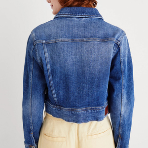 Chaquetas Vaqueras Cortas para Mujer al por Mayor, Abrigo Vaquero Azul Lavado, Ropa Exterior Informal de Verano, Envío a Estados Unidos - Product Image 3