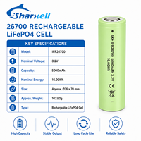 بطارية شاركسيل SX-26700-5000-3.2V 26700 5000 مللي أمبير 3.2 فولت ليثيوم فوسفات الحديد قابلة لإعادة الشحن أسطوانية الشكل