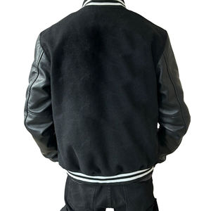 Chaquetas Varsity de Alta Gama para Hombre, Tallas Grandes, al por Mayor, con Logotipo Personalizado, Chaquetas Letterman de Cuero Genuino y Satén - Product Image 3