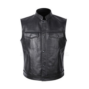 Chaleco de cuero sin mangas para hombre, Chaleco de cuero para hombre de buena calidad, gran oferta, Chaleco de cuero para hombre - Product Image 1