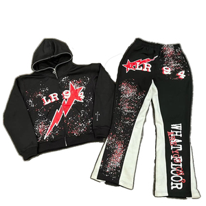 <b>Knitted</b> Breathable Solid Long Women's Hoodie and Pants <b>Set</b> OEM Custom Two Piece Tracksuit Comfortable Casual Wear - Product Image 4