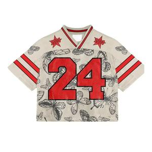 เสื้อเจอร์ซีย์อเมริกันฟุตบอลสตรีทแวร์พิมพ์ลายตามสั่ง ดีไซน์ครอปตาข่ายทันสมัย พร้อมโลโก้ระเหิดสีที่ระบายอากาศได้ดี มีไซส์พลัส - Product Image 3