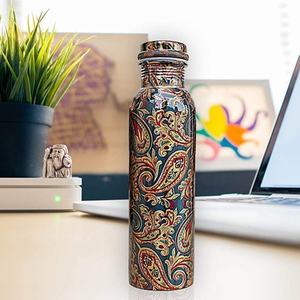 Premium Quality Metal Lid Cover for Drinking Purpose Easy to Carry Travel Friendly 100% Pure Copper <b>Bottle</b> 650ml Pitcher - Product Image 1