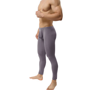 Pantalon de yoga durable en polyester mélangé à taille élastique pour hommes, matériau tendance en spandex, leggings à motif solide et à meilleure fabrication - Product Image 5
