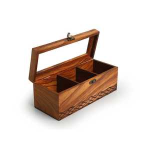 Modern Traditional Design Luxury Wooden Hand Carved Box for Jewelry Keepsake Gifting Purpose - Product Image 2