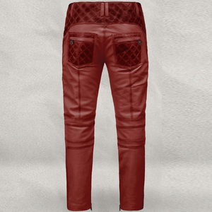 Pantalon en cuir pour hommes Vente en gros Pantalon de moto en cuir de vachette Pantalon en cuir véritable pour hommes de modèles OEM - Product Image 3