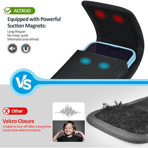 Porte-téléphone en polyester respirant pour iPhone 16 Pro Max/Plus 15 Pro Max/Plus 14 Pro Max - Fermeture magnétique Utilisation en extérieur - Product Image 4