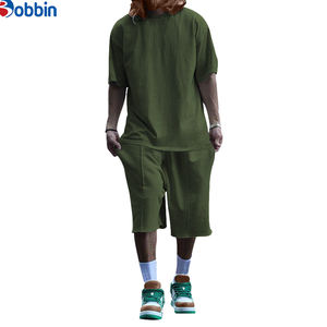 Conjunto de Camiseta Corta de Dos Piezas para Hombre, Estampado Personalizado, Talla Grande, Secado Rápido, Transpirable e Informal - Product Image 3