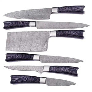 Juego de Cuchillos Profesionales Burraq, Hechos a Mano en Acero al Carbono, 6 Piezas, Colección Personalizada, Mango de Madera, Ambidiestros, Modernos y Ecológicos - Product Image 2