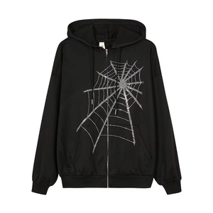 2025 poids lourd dernière conception fabriquée au Pakistan strass sweats à capuche Service OEM vente en gros hommes strass sweats à capuche - Product Image 2