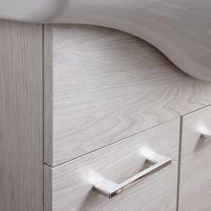85cm White Oak <b>Floor</b>-Standing <b>Bathroom</b> <b>Cabinet</b> with 3 Doors and 1 Drawer Featuring Ravenna Sink - Product Image 5