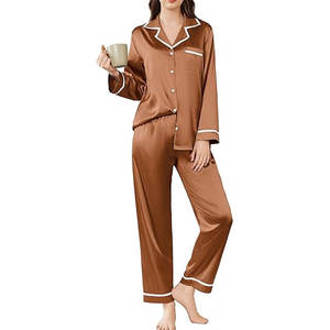 Conjunto de Pijama para Mujer, Estilo Popular, Estilo Sencillo, Tela Suave, Ropa de Dormir Relajante - Product Image 1