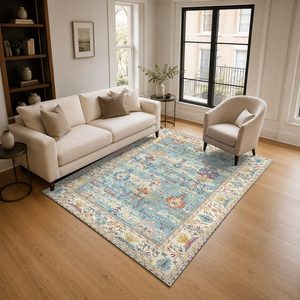 RUGS DEPOT LXDP-0415 Wholesale Grey Silver Bohemian Tribal Digital Printed Machine Washable Chenille Area Rug Non <b>Slip</b> - Product Image 2