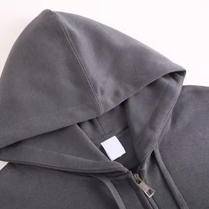 2025 Sudadera con capucha para hombre de alta calidad de talla grande con cremallera completa, ropa de calle, Sudadera con capucha de algodón con estampado de pantalla personalizado, fabricante - Product Image 4