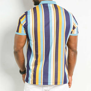 เสื้อโปโลลายทางแขนสั้นผ้าคอตตอน100เสื้อโปโลแฟชั่นตามสั่งจากผู้ผลิตบังคลาเทศ - Product Image 4