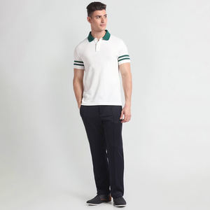 Polo de Golf con Estampado Personalizado para Hombre, Jersey de Tela Transpirable de Alta Calidad con Logotipo Bordado Sólido, Manga Corta, Informal en Blanco - Product Image 5