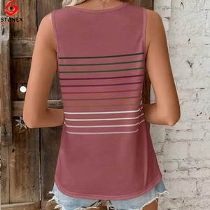 Camisetas sin Mangas Casuales de Verano para Mujer Talla Grande, Transpirables, de Poliéster/Algodón, Cuello Redondo, Moda Urbana - Product Image 2