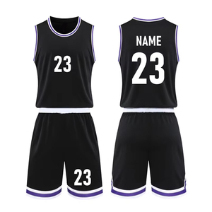 Vêtements de sport unisexe Maillots sans manches avec short Vêtements de sport en polyester imprimé Bsci Ensemble de maillots de basket-ball avec logo personnalisé - Product Image 1