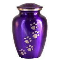 Urnas azules para mascotas para perros y gatos, cenizas conmemorativas, aleación de alta calidad, pata de Metal, grabado, entierro hecho a mano, cremación, urna y tarro funerario