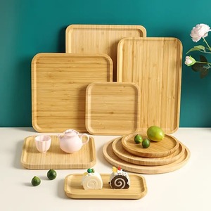 Service de table de luxe événementiel vaisselle en bois de bambou assiettes en bois naturel pour service fête d'anniversaire - Product Image 5