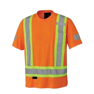 Hi Vis Polyester Fabric Construction Custom Reflective Safety Shirts for Men and Women - Product Image 1