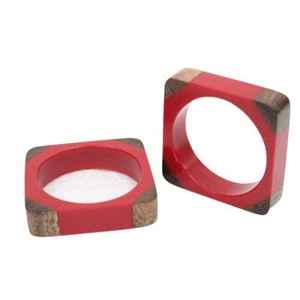 Anillo de Servilleta Artesanal Ecológico Clásico con Incrustaciones de Resina para Mesa de Comedor de Boda, Color y Tamaño Personalizables - Product Image 4