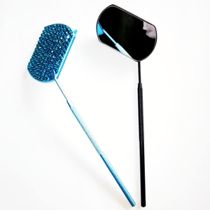 Gros Miroir de bureau pliable éclairé ovale en acier inoxydable de haute qualité Outils d'extension de cils brevetés Cosmétiques - Product Image 1