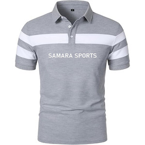 Chemises polo d'affaires formelles de haute qualité pour hommes en coton et polyester de couleur unie à manches courtes OEM personnalisé - Product Image 1