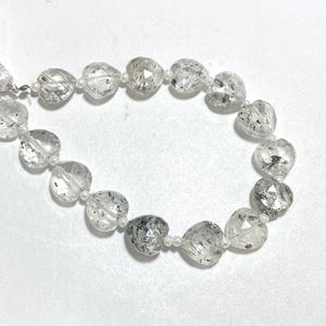 Dot Quartz Faceted Heart Shape Briolette <b>Beads</b> 10MM White Natural Stone <b>Beads</b> for Jewelry Vertical Drill-Wholesale - Product Image 3