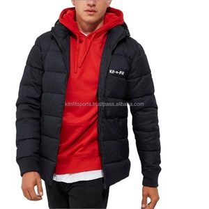Doudoune d'extérieur noire pour hommes personnalisée pour les produits de Offre Spéciale d'hiver Blouson de bombardier à bulles personnalisé veste d'extérieur - Product Image 1
